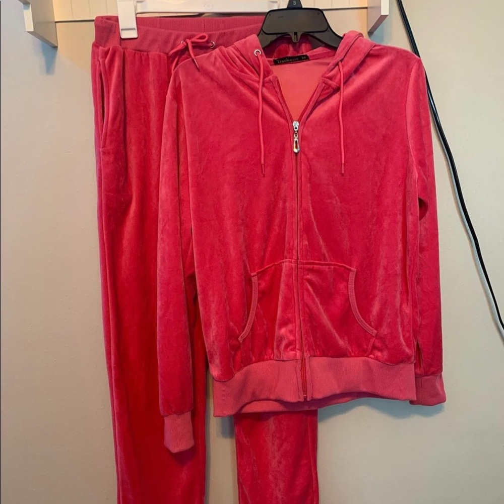 Pink track suit